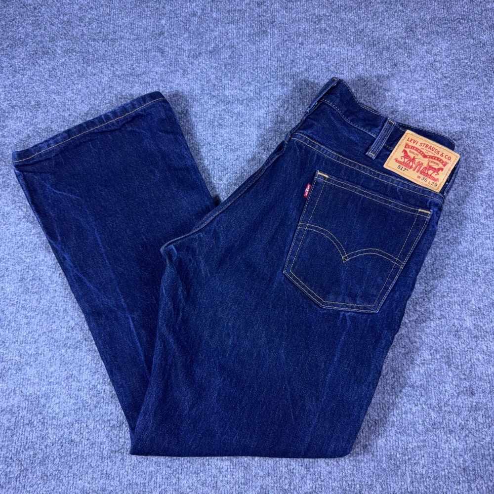 Levis 517 Mens Bootcut Jeans Indigo Blue Denim W36 L29 00517-0217